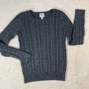 St John’s Bay Knit Sweater | Small | Black & Gray